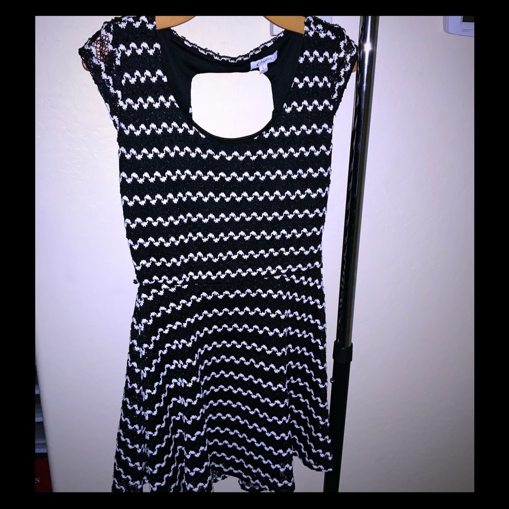 Black and white with back cutout.